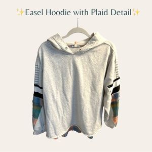 ✨Easel Women’s Hoodie with Plaid Detail. Size Large✨